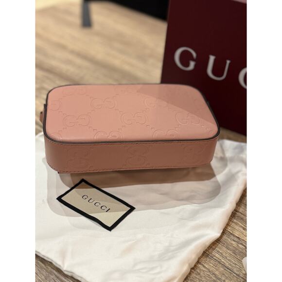 Gucci GG Super Mini Shoulder Bag Pink Leather with Chain Strap Brand BNIB - Picture 9 of 13